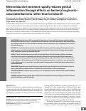 Cover page: Metronidazole treatment rapidly reduces genital inflammation through effects on bacterial vaginosis-associated bacteria rather than lactobacilli