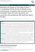 Cover page: Rationale and design of LUX-Head &amp; Neck 1: a randomised, Phase III trial of afatinib versus methotrexate in patients with recurrent and/or metastatic head and neck squamous cell carcinoma who progressed after platinum-based therapy