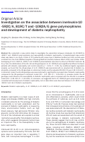 Cover page: Investigation on the association between inerleukin-10 -592C/A, 819C/T and -1082A/G gene polymorphisms and development of diabetic nephrophathy.