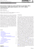 Cover page: Measurement of single top-quark production in association with a W boson in the single-lepton channel at s=8TeV with the ATLAS detector