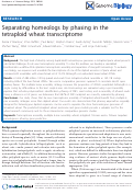 Cover page: Separating homeologs by phasing in the tetraploid wheat transcriptome