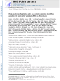 Cover page: Meta-Analysis of Genome-Wide Association Studies Identifies Genetic Risk Factors for Stroke in African Americans