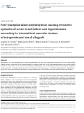 Cover page: Post-transplantation nephroptosis causing recurrent episodes of acute renal failure and hypertension secondary to intermittent vascular torsion of intraperitoneal renal allograft.