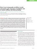 Cover page: Novel cryo-tomography workflow reveals nanometer-scale responses of epithelial cells to matrix stiffness and dimensionality