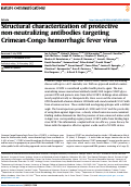 Cover page: Structural characterization of protective non-neutralizing antibodies targeting Crimean-Congo hemorrhagic fever virus.