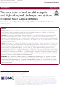 Cover page: The association of multimodal analgesia and high-risk opioid discharge prescriptions in opioid-naive surgical patients