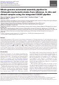 Cover page of Whole-genome automated assembly pipeline for Chlamydia trachomatis strains from reference, in vitro and clinical samples using the integrated CtGAP pipeline.