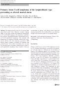 Cover page: Primary brain T-cell lymphoma of the lymphoblastic type presenting as altered mental status