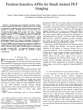 Cover page: Position sensitive APDs for small animal PET imaging