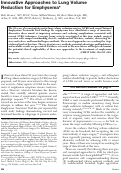 Cover page: Innovative Approaches to Lung Volume Reduction for Emphysema