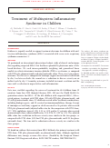 Cover page: Treatment of Multisystem Inflammatory Syndrome in Children