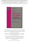 Cover page: Re: Emergency Department Evaluation of Conducted Energy Weapon (CEW)-Injured Patients