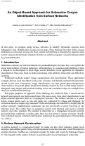 Cover page: An Object Based Approach for Submarine Canyon Identification from Surface Networks