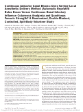 Cover page: Continuous Adductor Canal Blocks