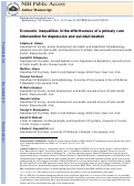 Cover page: Economic Inequalities in the Effectiveness of a Primary Care Intervention for Depression and Suicidal Ideation