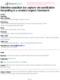 Cover page: Selective scandium ion capture through coordination templating in a covalent organic framework