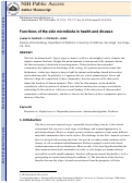 Cover page: Functions of the skin microbiota in health and disease