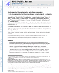 Cover page: Haploidentical Transplantation with Post-Transplantation Cyclophosphamide for High-Risk Acute Lymphoblastic Leukemia.