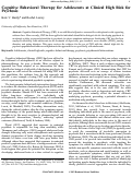 Cover page: Cognitive Behavioral Therapy for Adolescents at Clinical High Risk for Psychosis