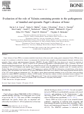 Cover page: Evaluation of the role of Valosin-containing protein in the pathogenesis of familial and sporadic Paget's disease of bone