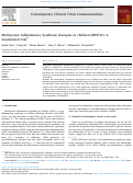 Cover page: Multisystem Inflammatory Syndrome therapies in children (MISTIC): A randomized trial