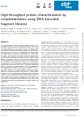 Cover page: High-throughput protein characterization by complementation using DNA barcoded fragment libraries