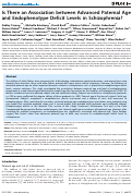Cover page: Is there an association between advanced paternal age and endophenotype deficit levels in schizophrenia?