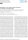 Cover page: Residual layer ozone, mixing, and the nocturnal jet in California's San Joaquin Valley