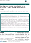 Cover page: Development, scoring, and reliability of the Microscale Audit of Pedestrian Streetscapes (MAPS)