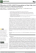 Cover page: Interaction of CETP rs708272 Polymorphism on Trans Fatty Acid Intake and Glucose Metabolism Markers.