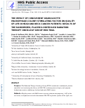 Cover page: The impact of concurrent granulocyte–macrophage colony-stimulating factor on quality of life in head and neck cancer patients: results of the randomized, placebo-controlled Radiation Therapy Oncology Group 9901 trial