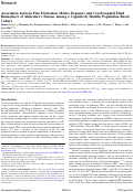 Cover page: Association between Fine Particulate Matter Exposure and Cerebrospinal Fluid Biomarkers of Alzheimer’s Disease among a Cognitively Healthy Population-Based Cohort