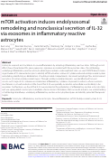 Cover page: mTOR activation induces endolysosomal remodeling and nonclassical secretion of IL-32 via exosomes in inflammatory reactive astrocytes.