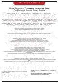 Cover page: Clinical diagnosis of progressive supranuclear palsy: The movement disorder society criteria.