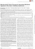 Cover page: Mitochondrial Citrate Transporter-dependent Metabolic Signature in the 22q11.2 Deletion Syndrome*