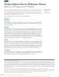 Cover page: Serum triglycerides in Alzheimer disease: Relation to neuroimaging and CSF biomarkers.