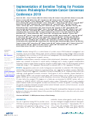 Cover page: Implementation of Germline Testing for Prostate Cancer: Philadelphia Prostate Cancer Consensus Conference 2019.