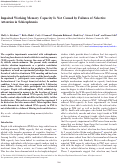 Cover page: Impaired Working Memory Capacity Is Not Caused by Failures of Selective Attention in Schizophrenia