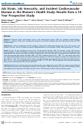 Cover page: Job Strain, Job Insecurity, and Incident Cardiovascular Disease in the Women’s Health Study: Results from a 10-Year Prospective Study