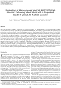 Cover page: Evaluation of Heterologous Vaginal SHIV SF162p4 Infection Following Vaccination with a Polyvalent Clade B Virus-Like Particle Vaccine