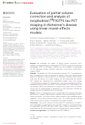 Cover page: Evaluation of partial volume correction and analysis of longitudinal [18F]GTP1 tau PET imaging in Alzheimer's disease using linear mixed-effects models