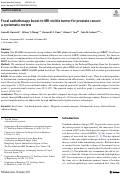 Cover page: Focal radiotherapy boost to MR-visible tumor for prostate cancer: a systematic review.