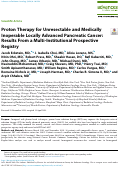 Cover page: Proton Therapy for Unresectable and Medically Inoperable Locally Advanced Pancreatic Cancer: Results From a Multi-Institutional Prospective Registry.