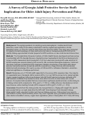 Cover page: A Survey of Georgia Adult Protective Service Staff:  Implications for Older Adult Injury Prevention and Policy