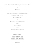 Cover page: Acoustic Metamaterials and The Angular Momentum of Sound