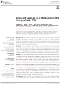 Cover page: Clinical Findings in a Multicenter MRI Study of Mild TBI