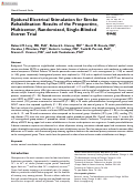 Cover page: Epidural Electrical Stimulation for Stroke Rehabilitation: Results of the Prospective, Multicenter, Randomized, Single-Blinded Everest Trial.