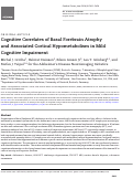 Cover page: Cognitive Correlates of Basal Forebrain Atrophy and Associated Cortical Hypometabolism in Mild Cognitive Impairment