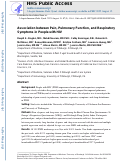 Cover page: Brief Report: Association Between Pain, Pulmonary Function, and Respiratory Symptoms in People With HIV