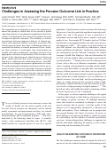 Cover page: Challenges in assessing the process-outcome link in practice.